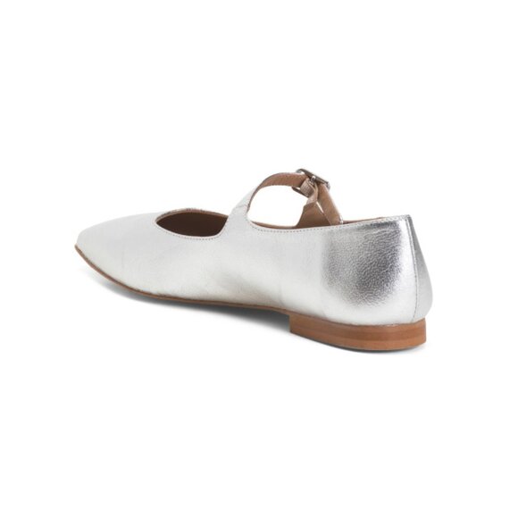 FLATTERED Silver Made In Spain Leather Camila Flats - Picture 2 of 2